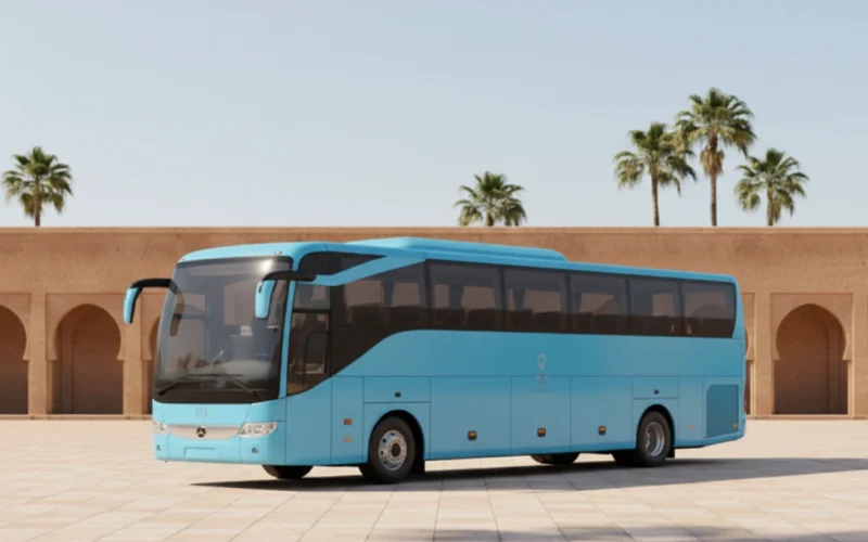 rental 54-seat buse with driver in Morocco